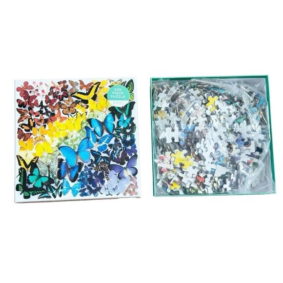 Galison Rainbow Butterflies 500 Piece Colorful Jigsaw Puzzle. - Picture 2 of 5